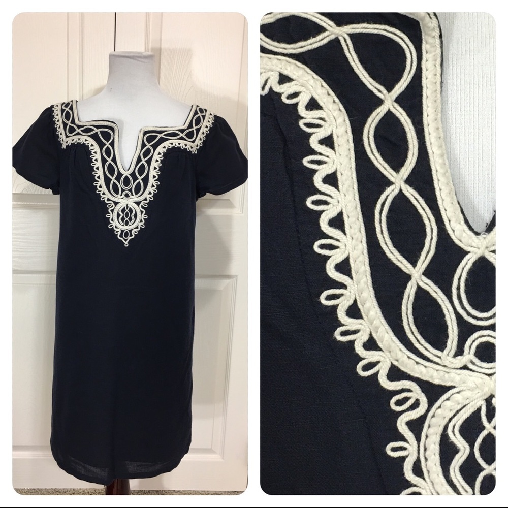 Milly linen/cotton navy shift